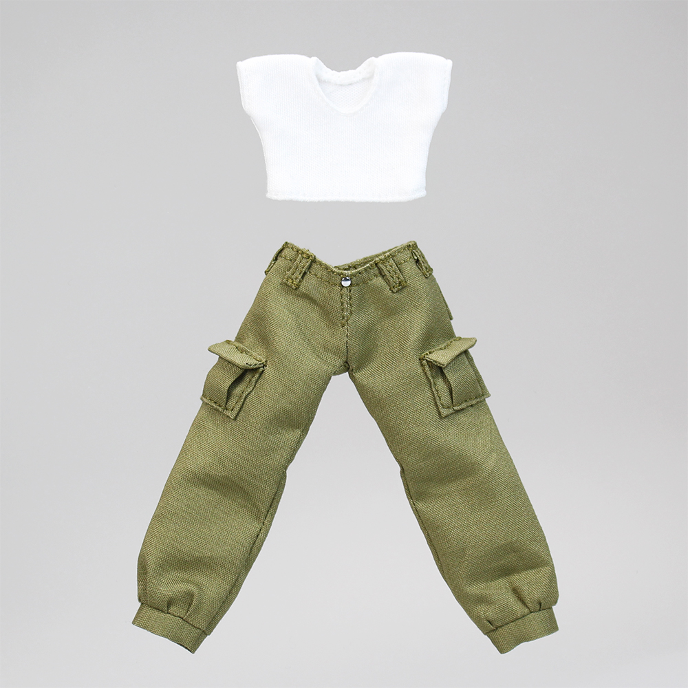 No.SP-07RWO　ショート丈Tシャツ&カーゴパンツセット [ホワイト×オリーブグリーン]【けもプラ公式サイト限定】【予約8月発送予定】