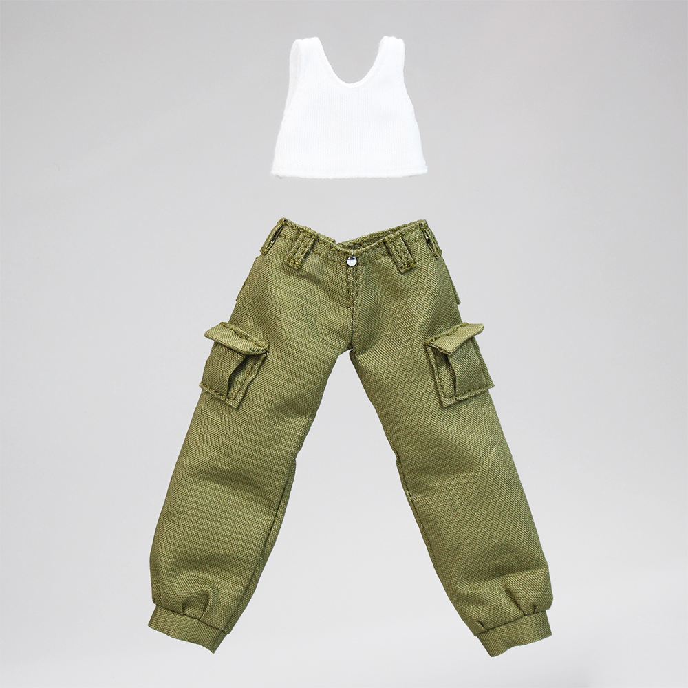 No.SP-06RWO ショート丈タンクトップ&カーゴパンツセット [ホワイト×オリーブグリーン]【けもプラ公式サイト限定】【予約8月発送予定】